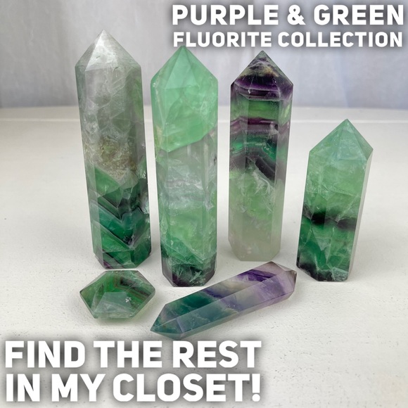 Fluorite Tower Green Dark Purple & Scolecite Gemmy - Picture 17 of 17